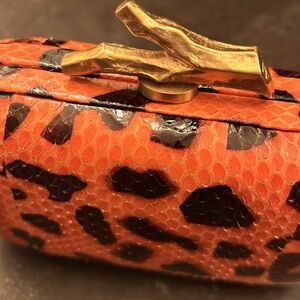 Diane Van Furstenberg snake skin clutch/evening bag